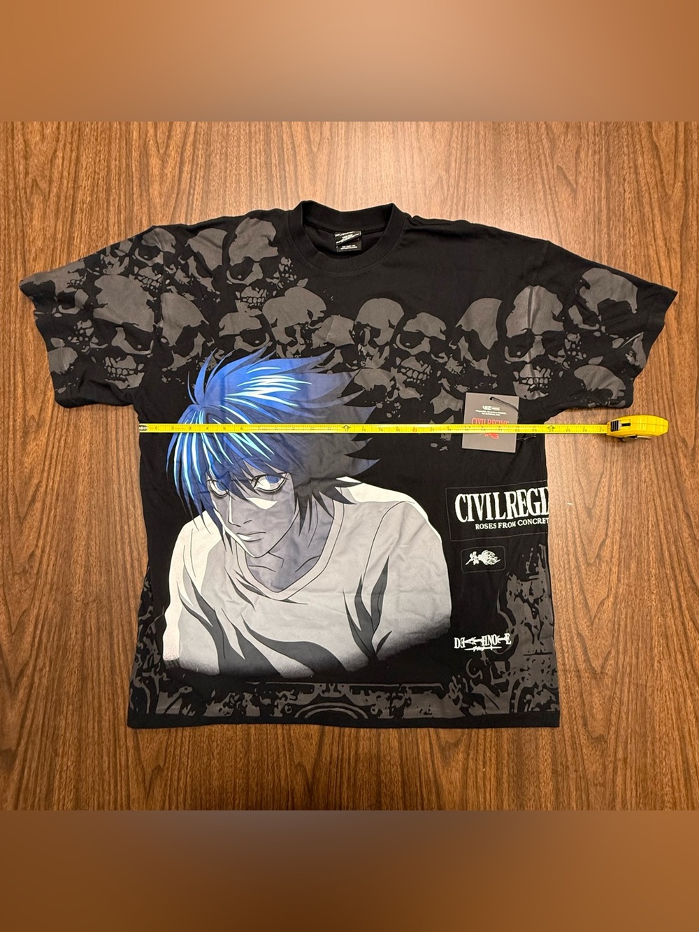 Civil Regime Death Note Black Graphic Anime Tee with Blue Accent NWT Oversized M - Picture 6 of 10